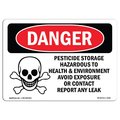 Signmission OSHA Sign, 10" Height, 14" Width, Aluminum, Pesticide Storage Hazardous, Landscape, 1014-L-1526 OS-DS-A-1014-L-1526